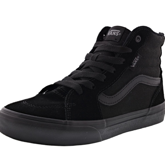 Vans Other - Vans Kid’s Filmore Hi Zipper Lace Up Front Black on Black Suede Canvas Skate